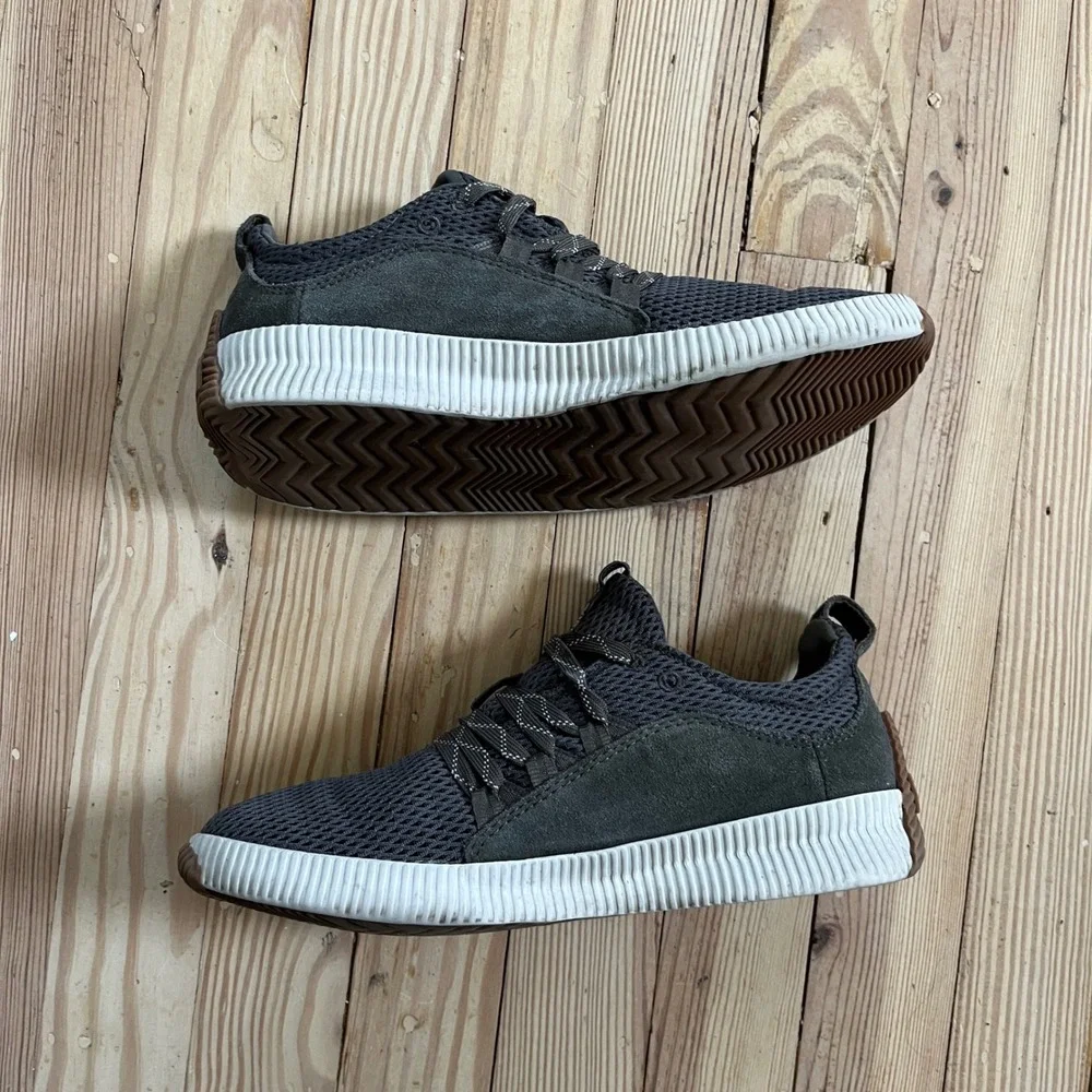 Sorel Out N About Plus Lace Waterproof Sneakers Grey Green NL3257-326 Womens‎ 8